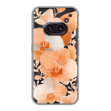 Силиконовый чехол на Nothing Phone (2a) Plus с принтом Бежевые цветы