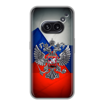 Силиконовый чехол на Nothing Phone (2a) Plus с принтом Флаг России