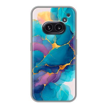 Силиконовый чехол на Nothing Phone (2a) Plus с принтом Мрамор блестки