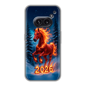 Силиконовый чехол на Nothing Phone (2a) Plus с принтом Новый год коня