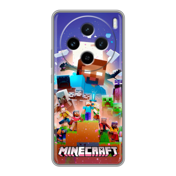 Силиконовый чехол на Vivo X100 с принтом Майнкрафт Minecraft