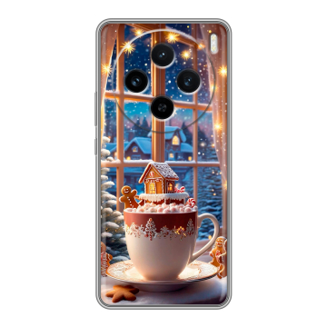 Силиконовый чехол на Vivo X100 с принтом Новый год