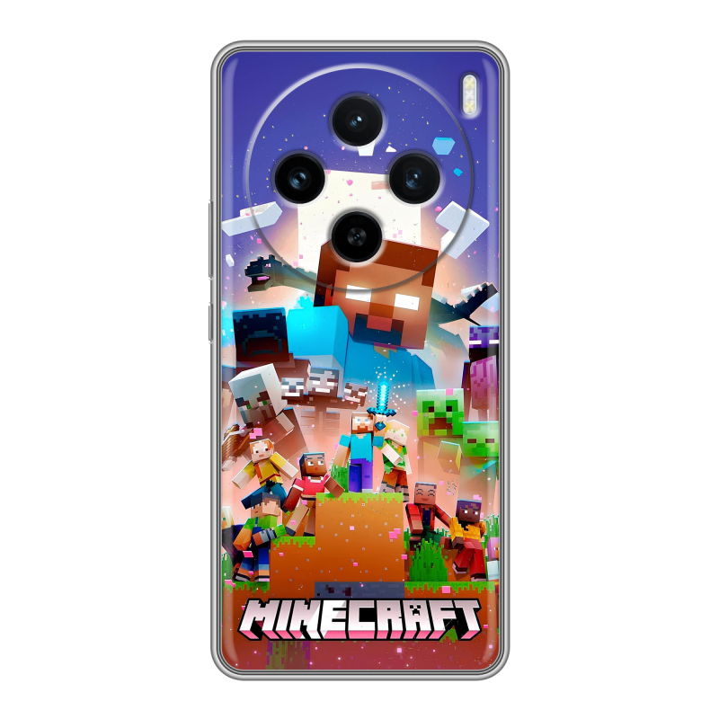 Силиконовый чехол на Vivo X100 с принтом Майнкрафт Minecraft Силиконовый чехол на Vivo X100 с принтом Майнкрафт Minecraft