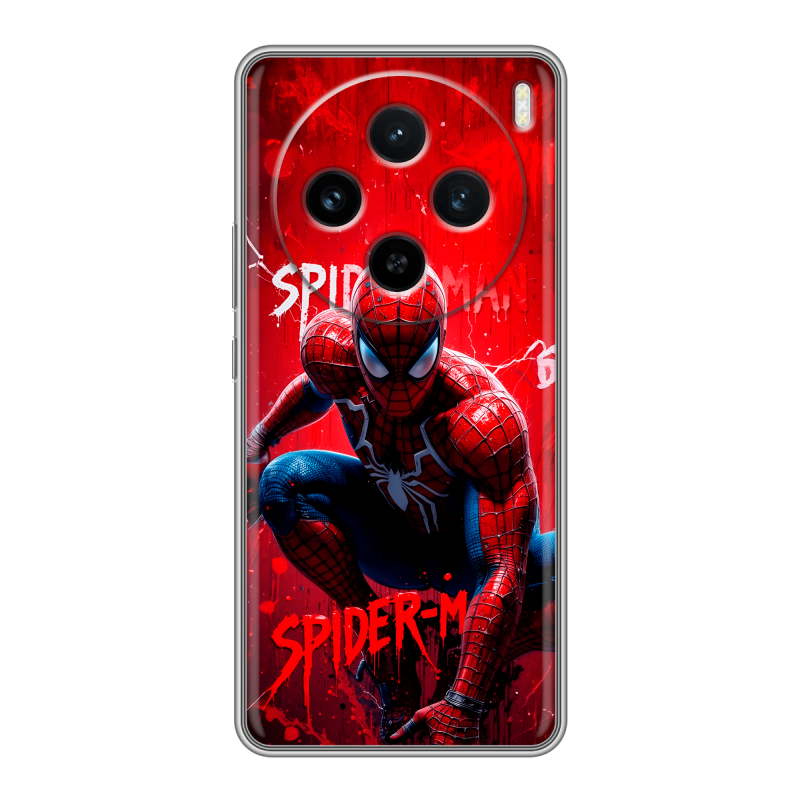 Силиконовый чехол на Vivo X100 с принтом Spiderman Человек паук Силиконовый чехол на Vivo X100 с принтом Spiderman Человек паук