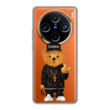 Силиконовый чехол на Vivo X100 Pro с принтом Плюшевый медведь