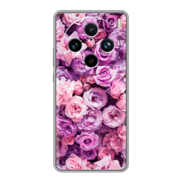 Силиконовый чехол на Vivo X100 Pro с принтом лавандовые розы