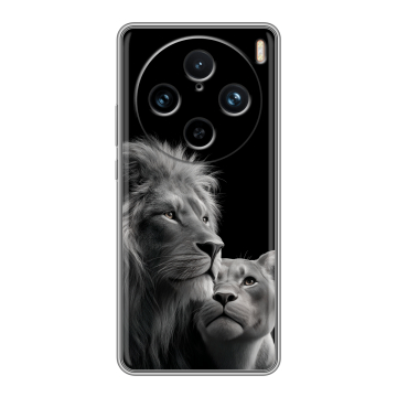 Силиконовый чехол на Vivo X100 Pro с принтом Лев кошки