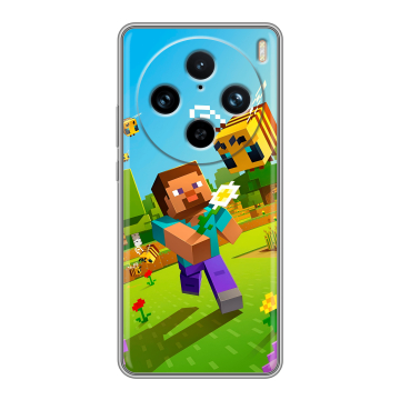 Силиконовый чехол на Vivo X100 Pro с принтом Майнкрафт Minecraft