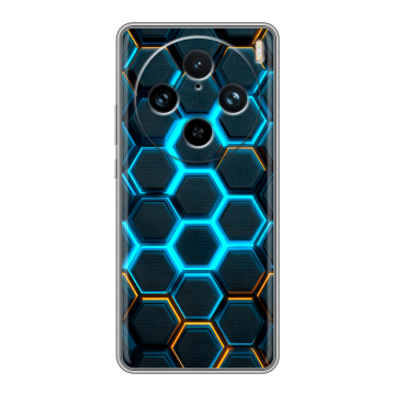 Силиконовый чехол на Vivo X100 Pro с принтом Неоновые соты