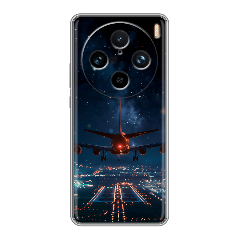 Силиконовый чехол на Vivo X100 Pro с принтом самолет Силиконовый чехол на Vivo X100 Pro с принтом самолет