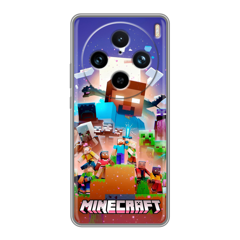 Силиконовый чехол на Vivo X100 Pro с принтом Майнкрафт Minecraft Силиконовый чехол на Vivo X100 Pro с принтом Майнкрафт Minecraft