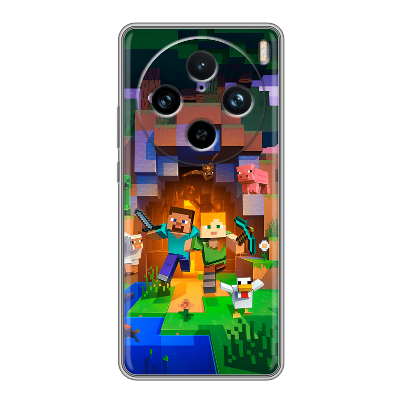 Силиконовый чехол на Vivo X100 Pro с принтом Майнкрафт Minecraft Силиконовый чехол на Vivo X100 Pro с принтом Майнкрафт Minecraft