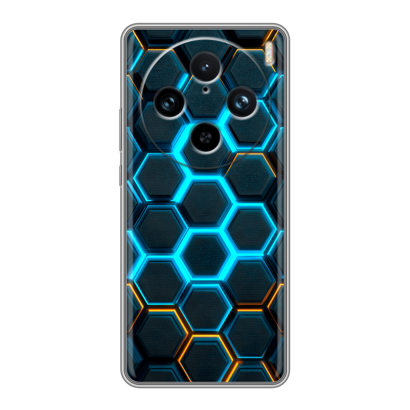 Силиконовый чехол на Vivo X100 Pro с принтом Неоновые соты Силиконовый чехол на Vivo X100 Pro с принтом Неоновые соты