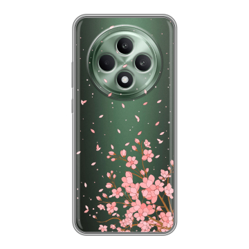 Силиконовый чехол на OPPO Reno12 F с принтом Ветка сакуры Силиконовый чехол на OPPO Reno12 F с принтом Ветка сакуры