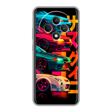 Силиконовый чехол на OPPO Reno12 F с принтом Гоночные машины