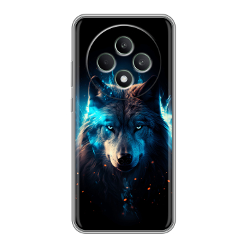 Силиконовый чехол на OPPO Reno12 F с принтом Волк ночной