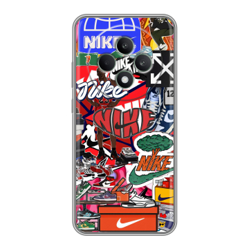 Силиконовый чехол на OPPO Reno12 F с принтом Найк Nike яркий Силиконовый чехол на OPPO Reno12 F с принтом Найк Nike яркий
