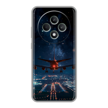 Силиконовый чехол на OPPO Reno12 F с принтом самолет Силиконовый чехол на OPPO Reno12 F с принтом самолет