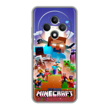 Силиконовый чехол на OPPO Reno12 F с принтом Майнкрафт Minecraft Силиконовый чехол на OPPO Reno12 F с принтом Майнкрафт Minecraft