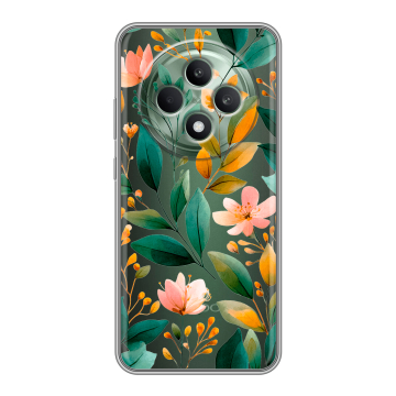 Силиконовый чехол на OPPO Reno12 F с принтом Цветы паттерн