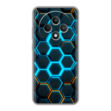 Силиконовый чехол на OPPO Reno12 F с принтом Неоновые соты
