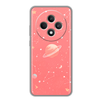 Силиконовый чехол на OPPO Reno12 F с принтом Розовый космос