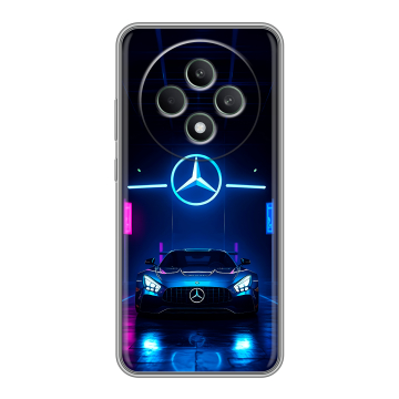 Силиконовый чехол на OPPO Reno12 F с принтом Mercedes Мерседес Силиконовый чехол на OPPO Reno12 F с принтом Mercedes Мерседес