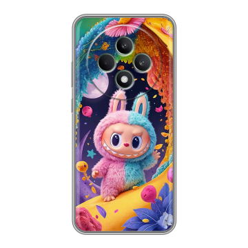 Силиконовый чехол на OPPO Reno12 F с принтом Labubu Лабубу