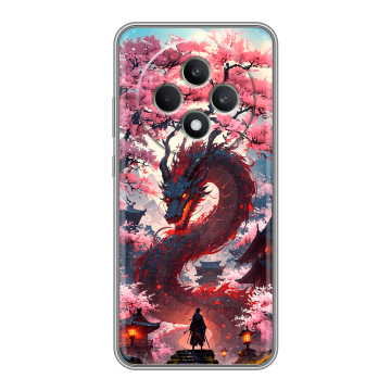 Силиконовый чехол на OPPO Reno12 F с принтом Дракон Японский Силиконовый чехол на OPPO Reno12 F с принтом Дракон Японский
