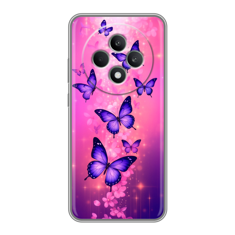 Силиконовый чехол на OPPO Reno12 F с принтом Бабочки Силиконовый чехол на OPPO Reno12 F с принтом Бабочки