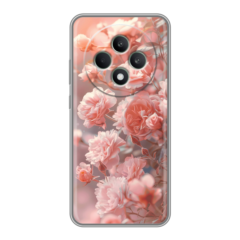 Силиконовый чехол на OPPO Reno12 F с принтом Розовые розы Силиконовый чехол на OPPO Reno12 F с принтом Розовые розы
