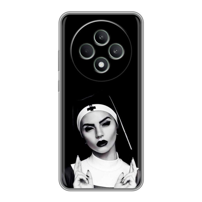 Силиконовый чехол на OPPO Reno12 F с принтом монашка Силиконовый чехол на OPPO Reno12 F с принтом монашка
