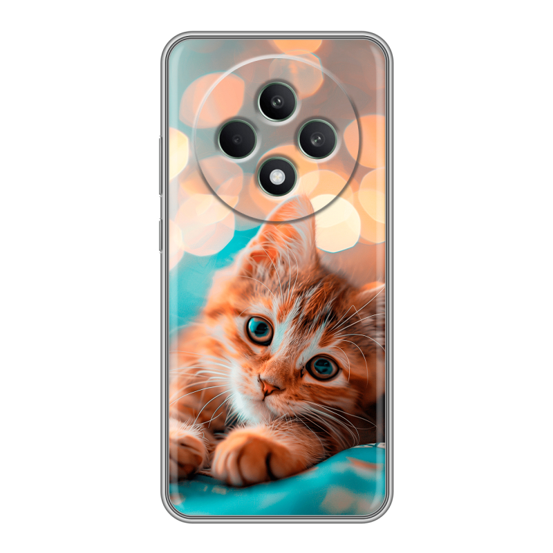 Силиконовый чехол на OPPO Reno12 F с принтом котик Силиконовый чехол на OPPO Reno12 F с принтом котик