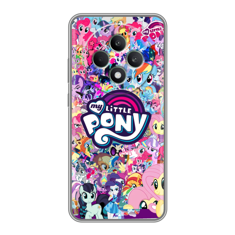 Силиконовый чехол на OPPO Reno12 F с принтом My little pony Дружба чудо Силиконовый чехол на OPPO Reno12 F с принтом My little pony Дружба чудо