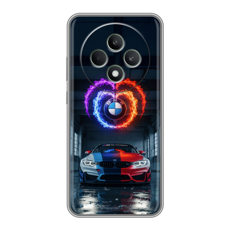 Силиконовый чехол на OPPO Reno12 F с принтом BMW БМВ Силиконовый чехол на OPPO Reno12 F с принтом BMW БМВ
