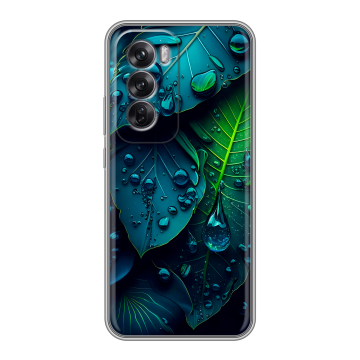 Силиконовый чехол на OPPO Reno12 Pro с принтом Листья