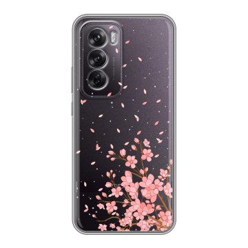 Силиконовый чехол на OPPO Reno12 Pro с принтом Ветка сакуры