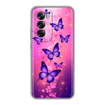 Силиконовый чехол на OPPO Reno12 Pro с принтом Бабочки