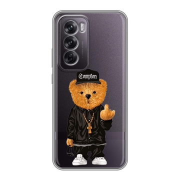 Силиконовый чехол на OPPO Reno12 Pro с принтом Плюшевый медведь