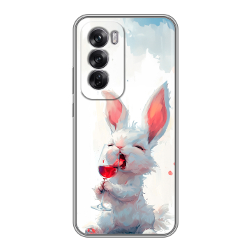 Силиконовый чехол на OPPO Reno12 Pro с принтом кролик зайчик