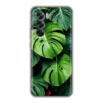 Силиконовый чехол на OPPO Reno12 Pro с принтом Листья