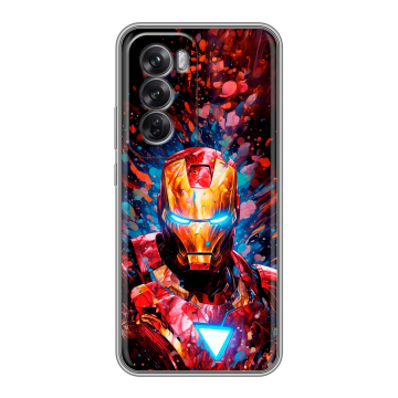 Силиконовый чехол на OPPO Reno12 Pro с принтом Железный человек Ironman