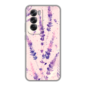 Силиконовый чехол на OPPO Reno12 Pro с принтом цветы лаванда