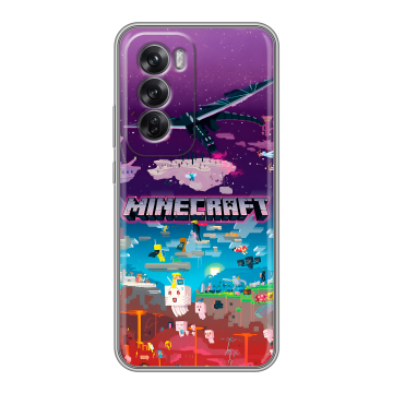 Силиконовый чехол на OPPO Reno12 Pro с принтом Майнкрафт Minecraft