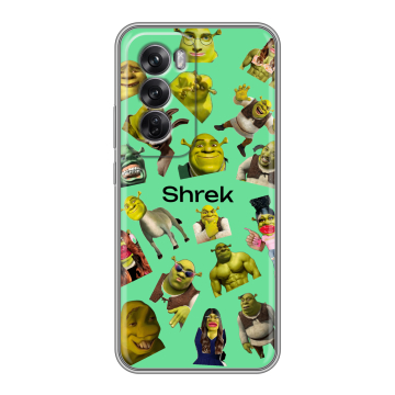 Силиконовый чехол на OPPO Reno12 Pro с принтом Шрек Shrek