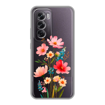 Силиконовый чехол на OPPO Reno12 Pro с принтом Цветы
