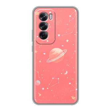 Силиконовый чехол на OPPO Reno12 Pro с принтом Розовый космос
