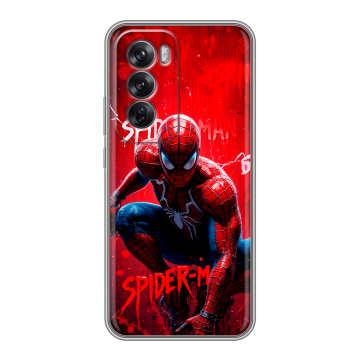 Силиконовый чехол на OPPO Reno12 Pro с принтом Spiderman Человек паук