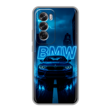 Силиконовый чехол на OPPO Reno12 Pro с принтом BMW БМВ