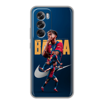 Силиконовый чехол на OPPO Reno12 Pro с принтом Барселона Barca Yamal 